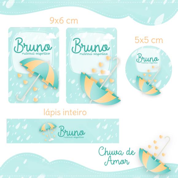 Arquivo Digital Etiqueta Escolar - Chuva de Amor Menino