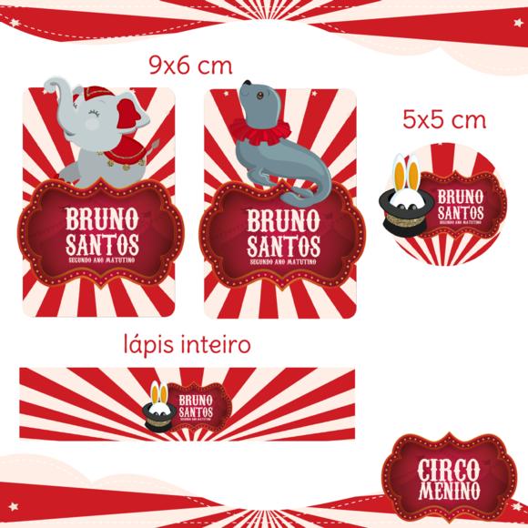 Arquivo Digital Etiqueta Escolar - Circo