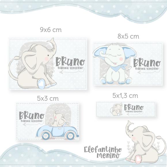 Arquivo Digital Etiqueta Escolar - Elefante Menino
