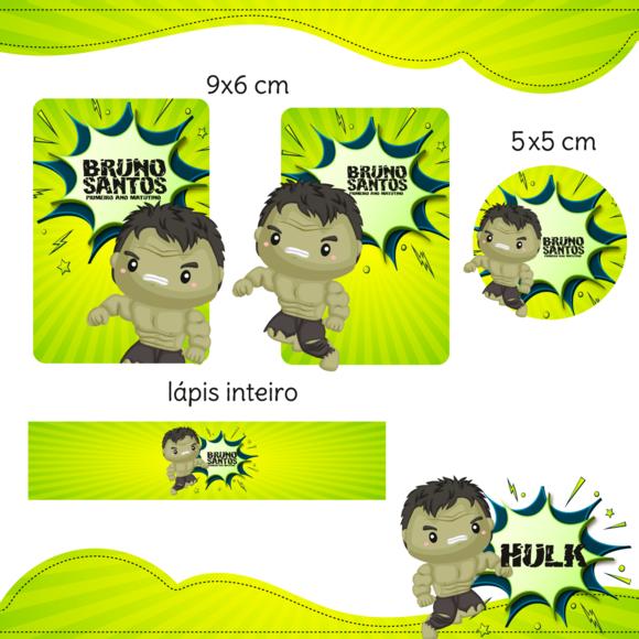 Arquivo Digital Etiqueta Escolar - Hulk