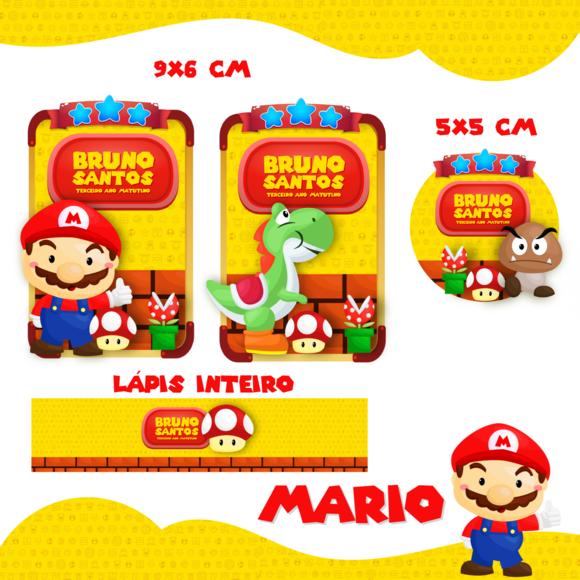 Arquivo digital Etiqueta Escolar - Mario Bros