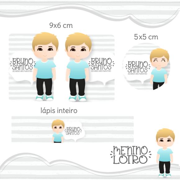Arquivo Digital Etiqueta Escolar - Menino Loiro