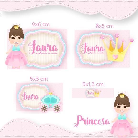 Arquivo digital Etiqueta Escolar - Princesa