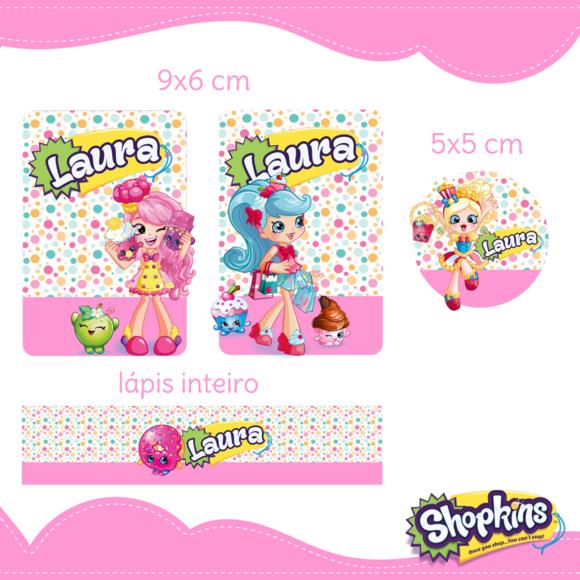 Arquivo digital Etiqueta Escolar - Shopkins