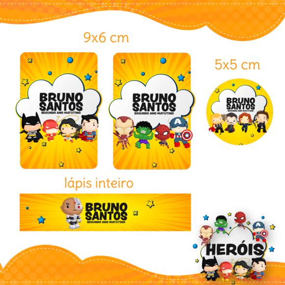 Arquivo digital Etiqueta Escolar - Super Heróis