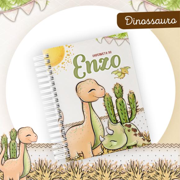 Caderneta de Vacina - Dinossauro + Chaveiro