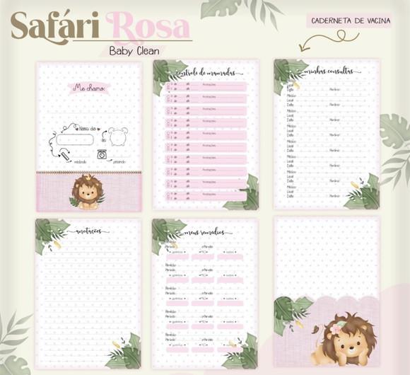 Caderneta de Vacinação - Safari Rosa Inicial