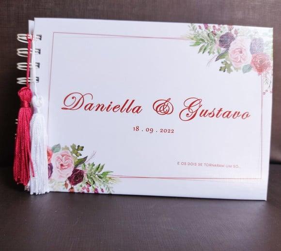 Caderno Assinatura E Mensagens - Casamento Marsala
