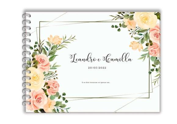 Caderno Assinatura e Mensagens - Floral 01