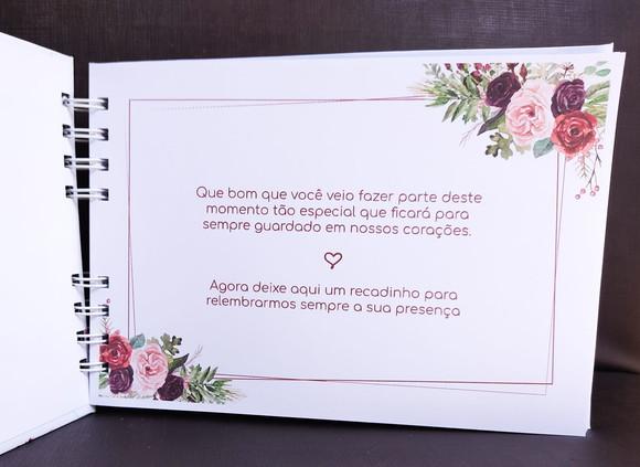 Caderno Assinatura E Mensagens - Casamento Marsala