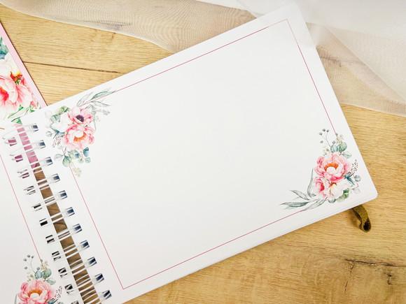 Caderno Assinatura e Mensagens - Casamento Floral
