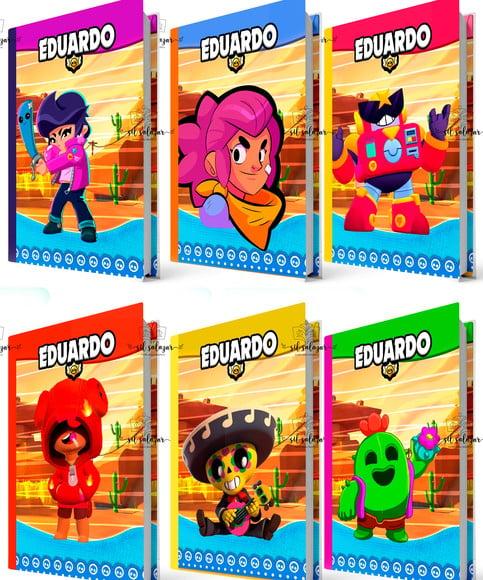 Caderno Brochurão (g) - Combo Brawl Stars (7 Unidades)