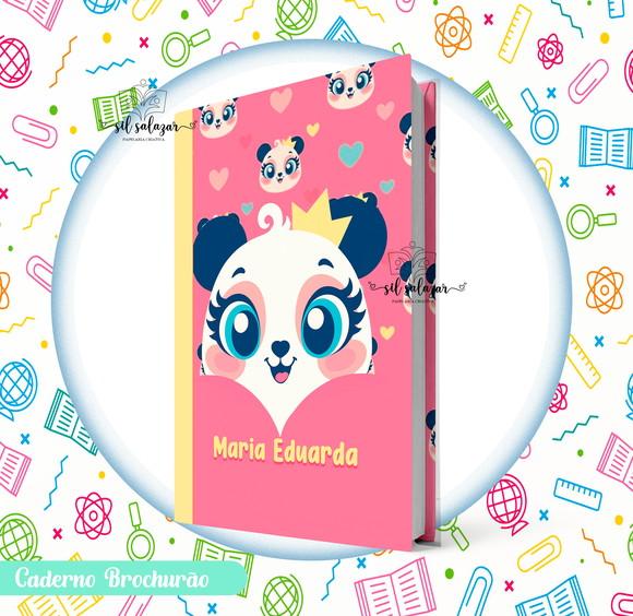 Caderno Brochurão (g) - Panda Romantico Puket