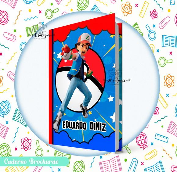Caderno Brochurão (g) - Pokemon/ Treinador Ash