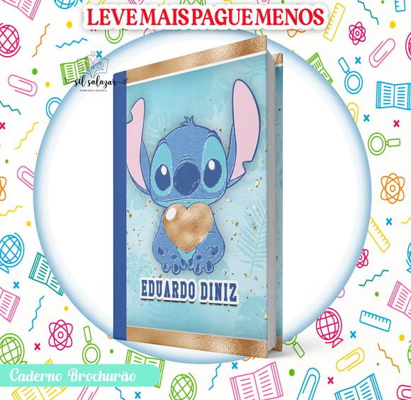 Caderno Brochurão (g) - Stitch Azul (promocional)