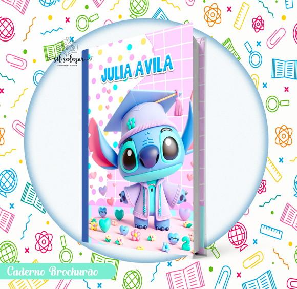 Caderno Brochurão (g) - Stitch Estudante 06
