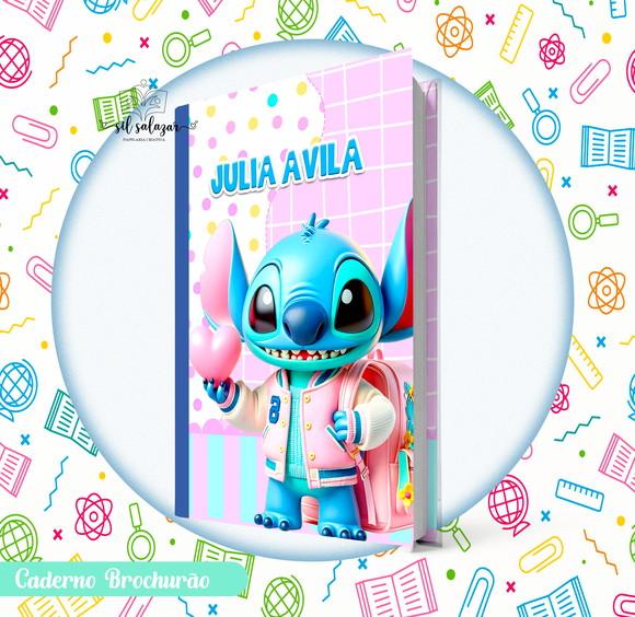 Caderno Brochurão (g) - Stitch Estudante 04