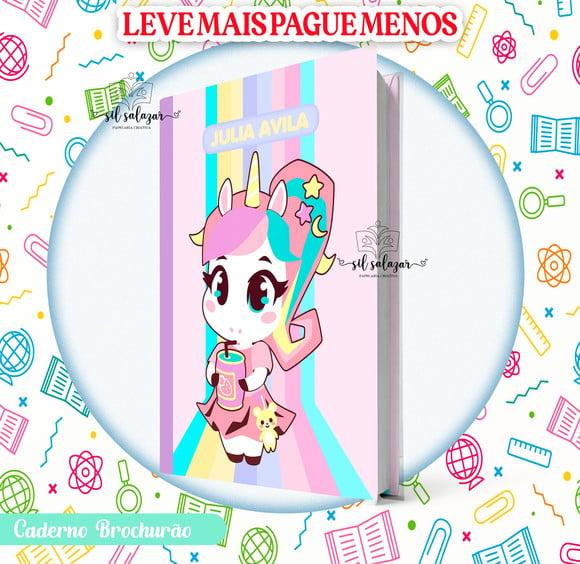 Caderno Brochurão (g) - Unicornio Kawaii Puket (promocional)