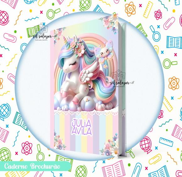 Caderno Brochurão (g) - Unicornio Candy