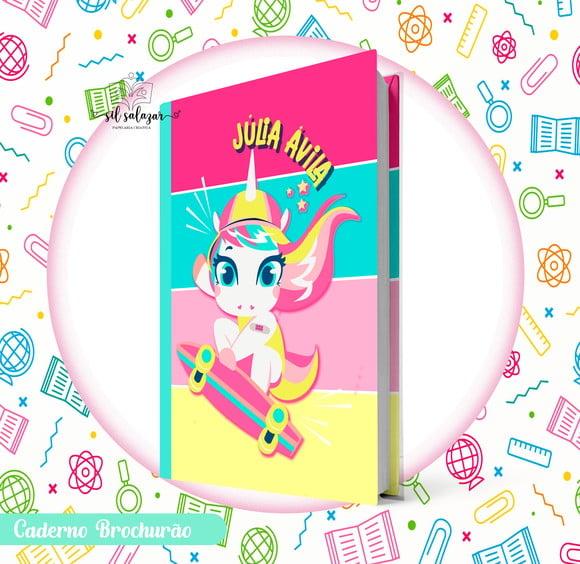 Caderno Brochurão (g) - Unicornio Skate 03 Puket