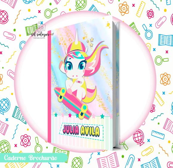 Caderno Brochurão (g) - Unicornio Skate 04 Puket