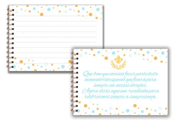 Caderno de Assinatura/ Menssagem - Realeza Menino