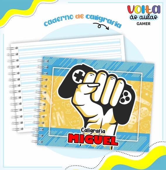 Caderno de Caligrafia - Gamer