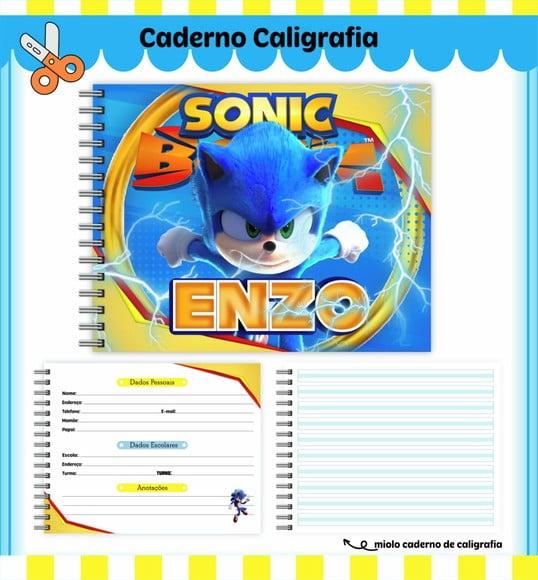 Caderno de Caligrafia - Sonic