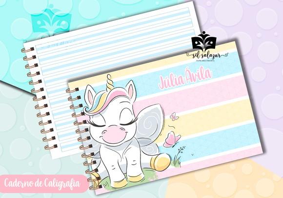 Caderno de Caligrafia - Unicornio