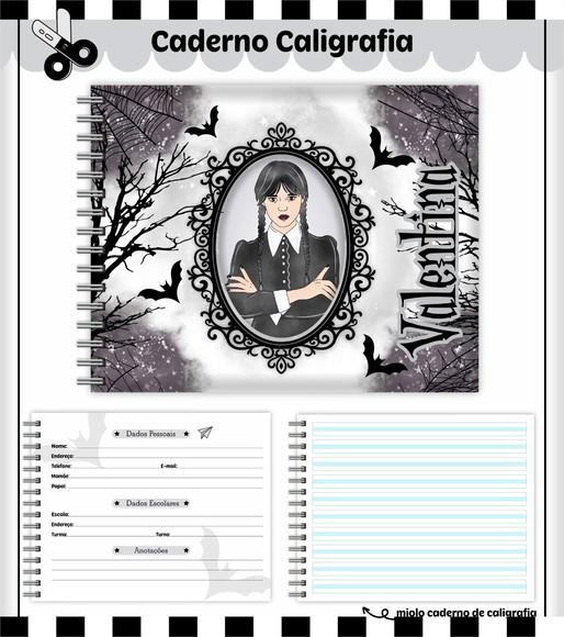 Caderno de Caligrafia - Wandinha