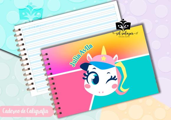Caderno de Caligrafia - Unicornio Tenis Puket