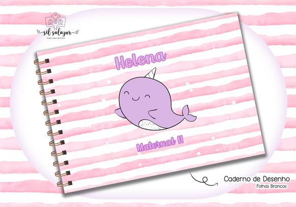 Caderno de Desenho - Baleia Narval