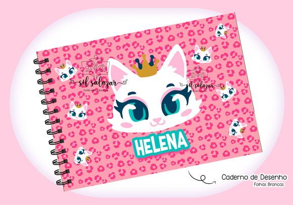 Caderno de Desenho - Gatinha Romantica Puket