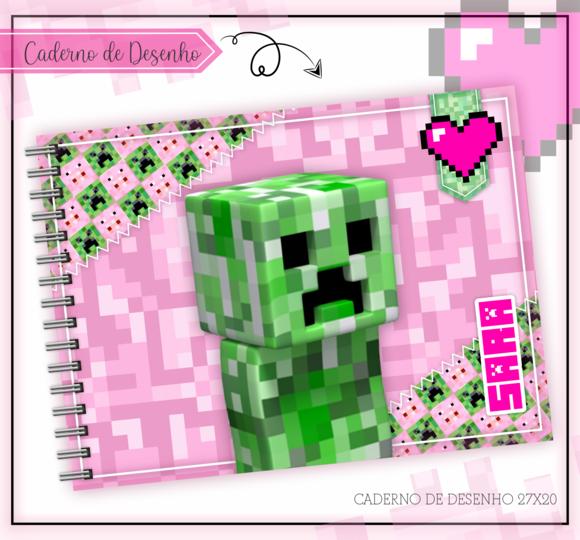 Caderno de Desenho - Minecraft Menina