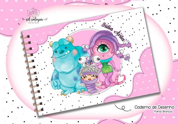 Caderno de Desenho - Monster Sa Menina