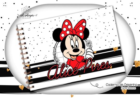 Caderno de Desenho - Minnie Vermelha