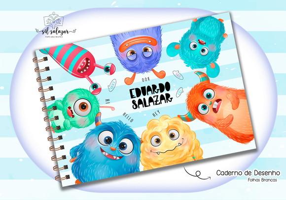 Caderno de Desenho - Monstrinhos 02