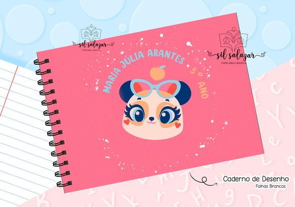 Caderno de Desenho - Panda Romantico Puket