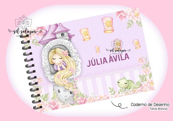Caderno de Desenho- Rapunzel Aquarela