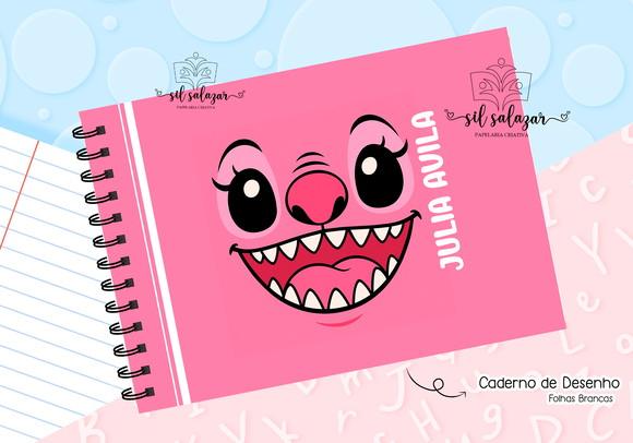 Caderno de Desenho- Stitch / Angel
