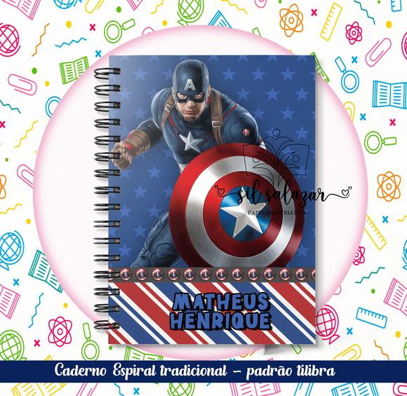Caderno Espiral Tradicional - Capitao America
