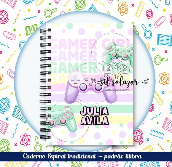 Caderno Espiral Tradicional - Game Menina