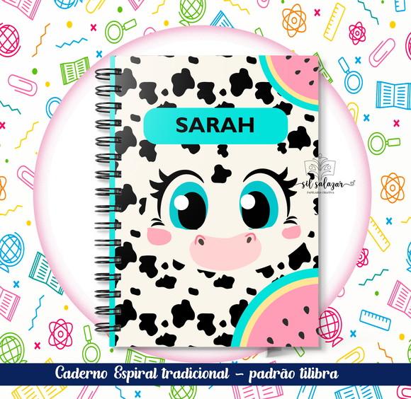 Caderno Espiral Tradicional - Vaquinha Puket