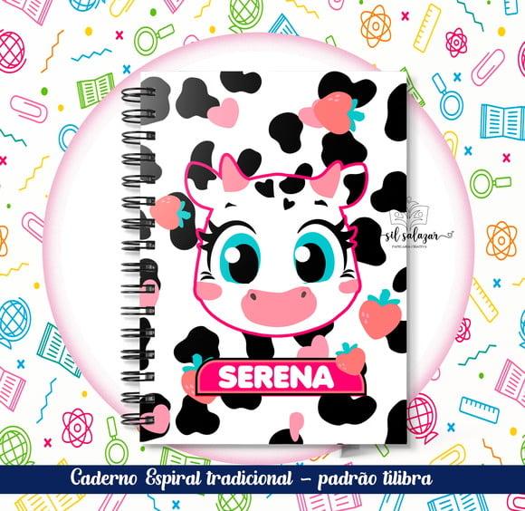 Caderno Espiral Tradicional - Vaquinha Romantica Puket
