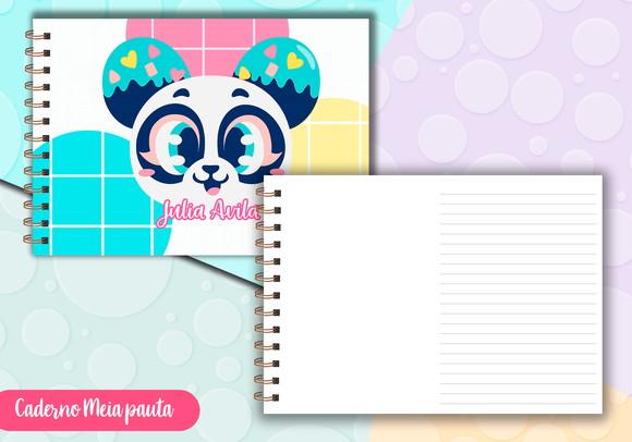 Caderno Meia Pauta - Panda Donuts Puket