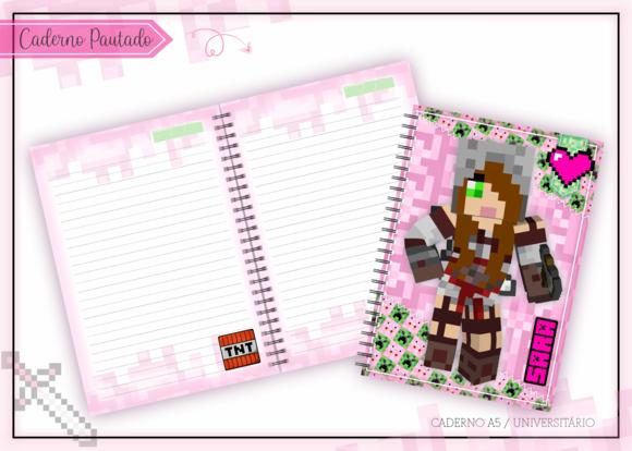Caderno Universitário - Minecraft Menina