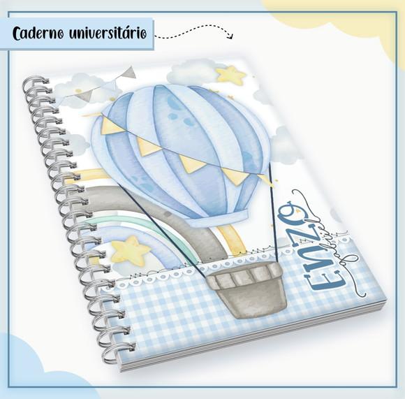 Caderno Universitário Grande - Balões Menino
