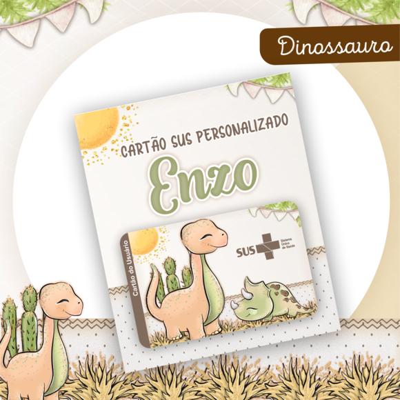 Cartão Sus - Plastificado - Dinossauro