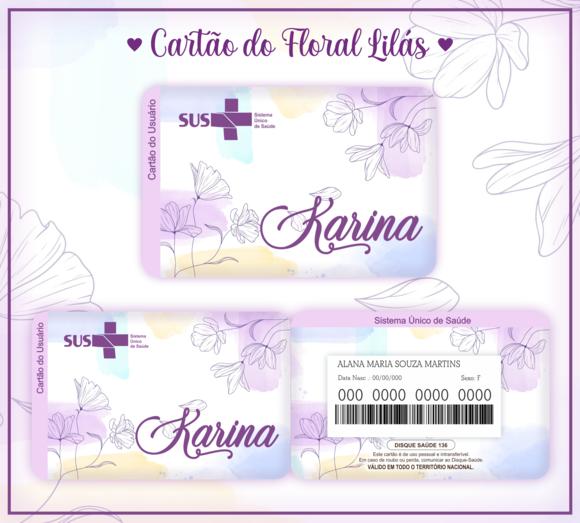 Cartão Sus - Plastificado - Floral Lilas