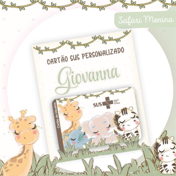 Cartão Sus - Plastificado - Safari Menina